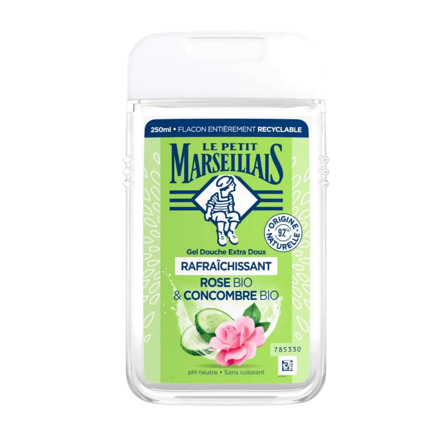 【Le Petit Marseillais】Extra Gentle Refreshing Shower Gel Rose & Cucumber Organic 250 mL <8.5 fl oz>