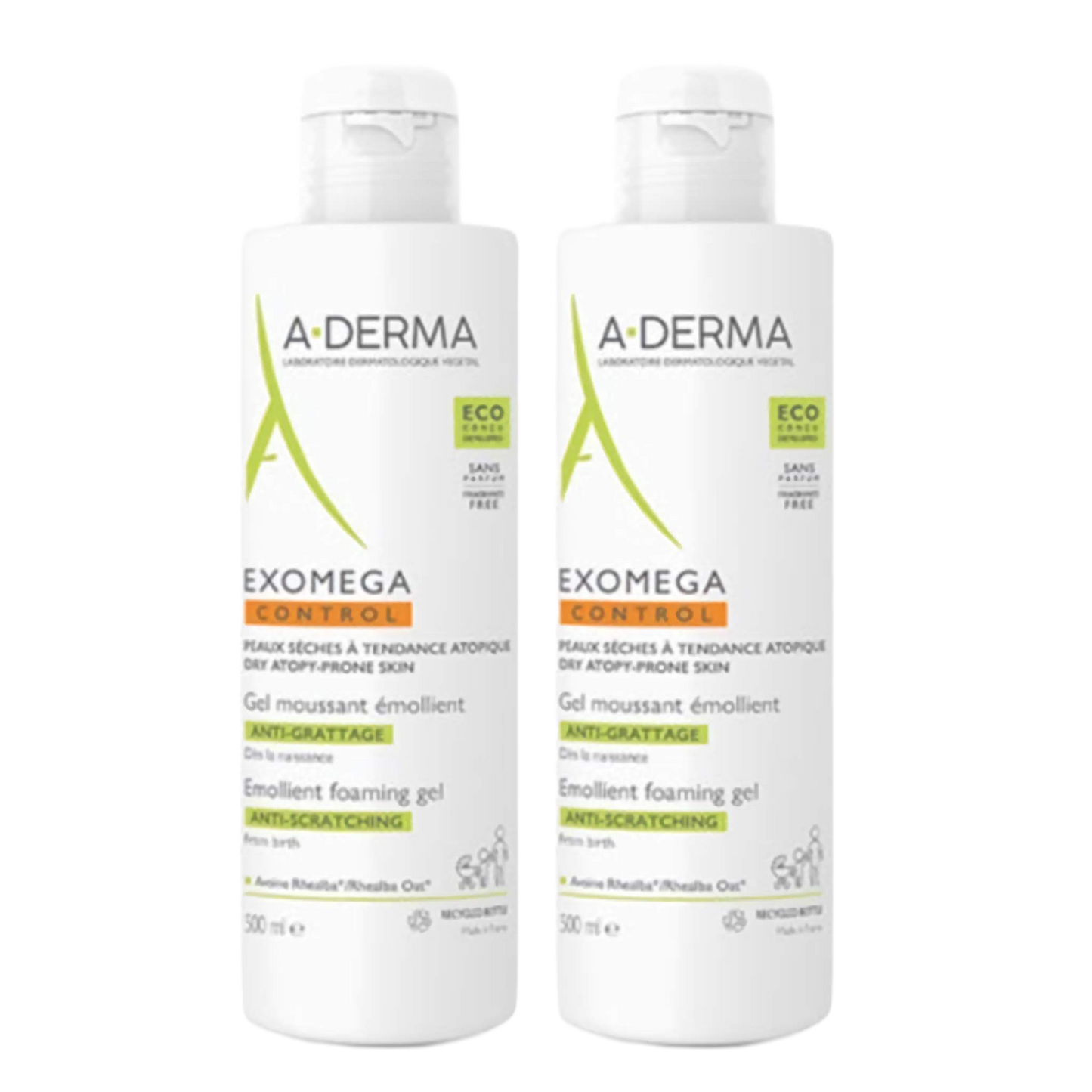 【A-DERMA】Exomega Control Emollient Foaming Gel 500 mL <16.9 fl oz> 2pc set