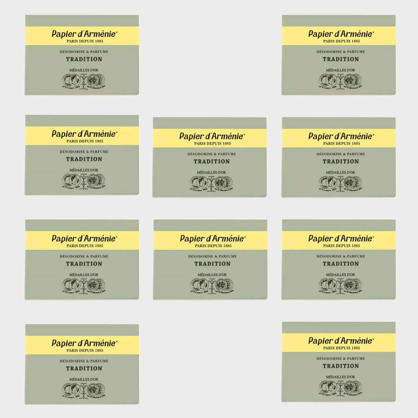 【Papier d'Arménie】Tradition Incense Paper - 10 Booklets Set (Total 360 Strips)