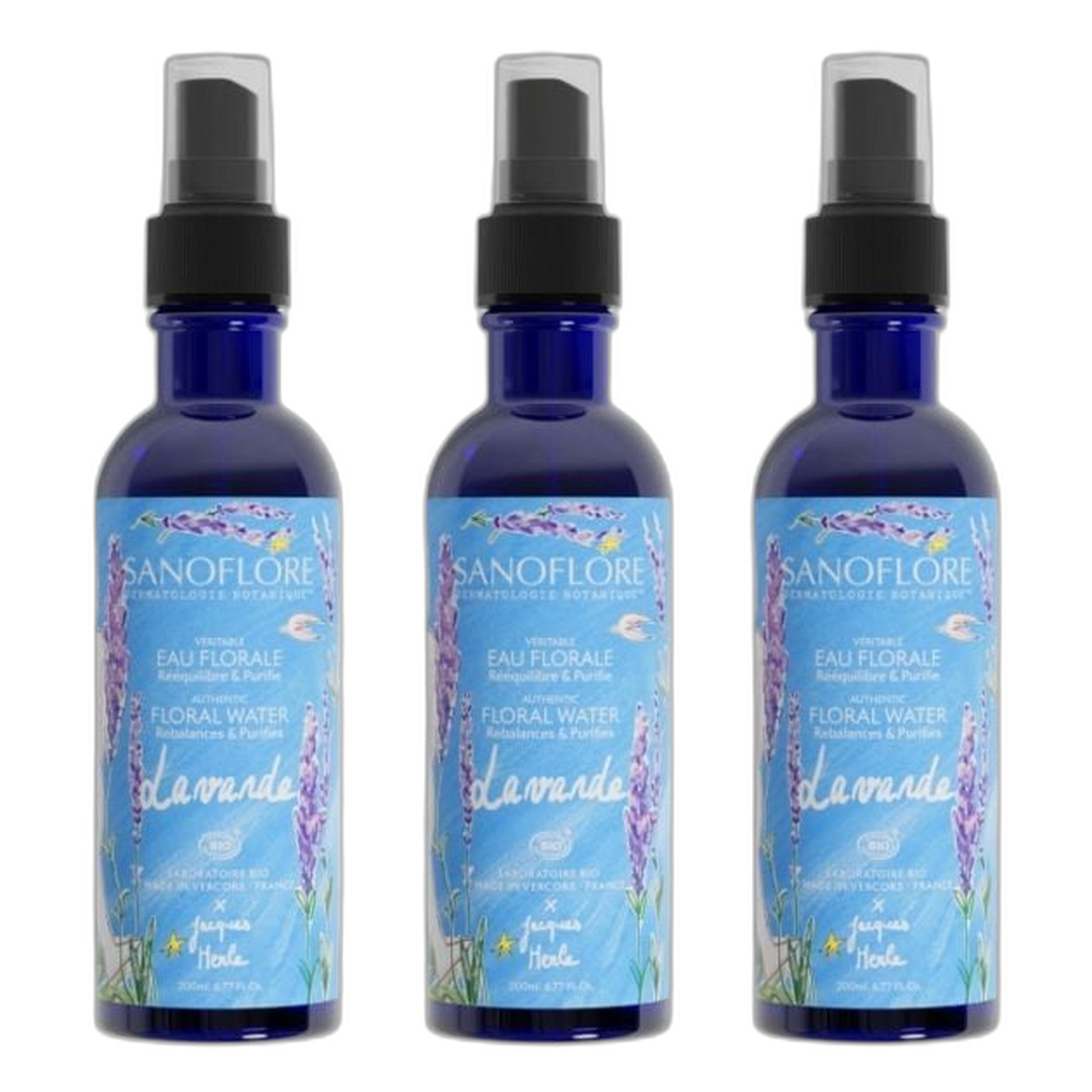 【Sanoflore】有机花水细致薰衣草 200 mL <6.8 fl oz> 3件套装