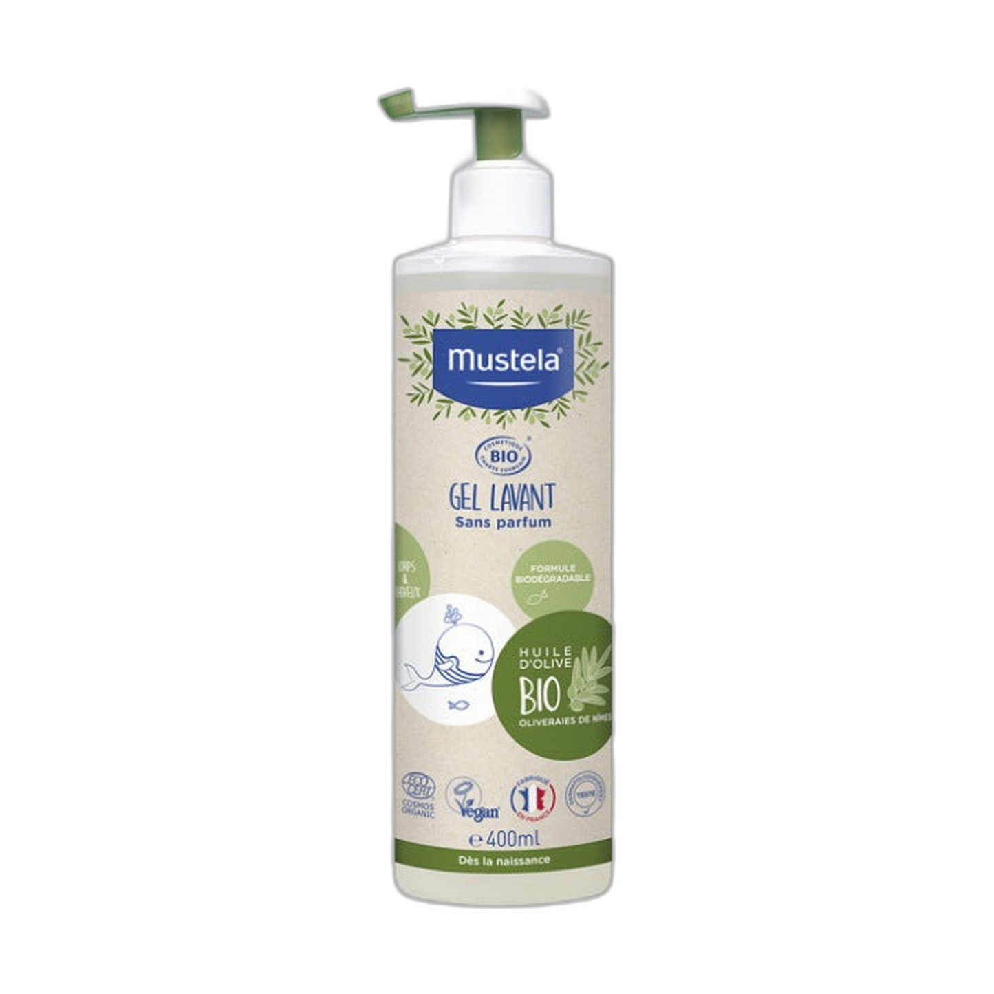 【Mustela】身体及头发清洁凝胶 400 mL <13.5 fl oz>