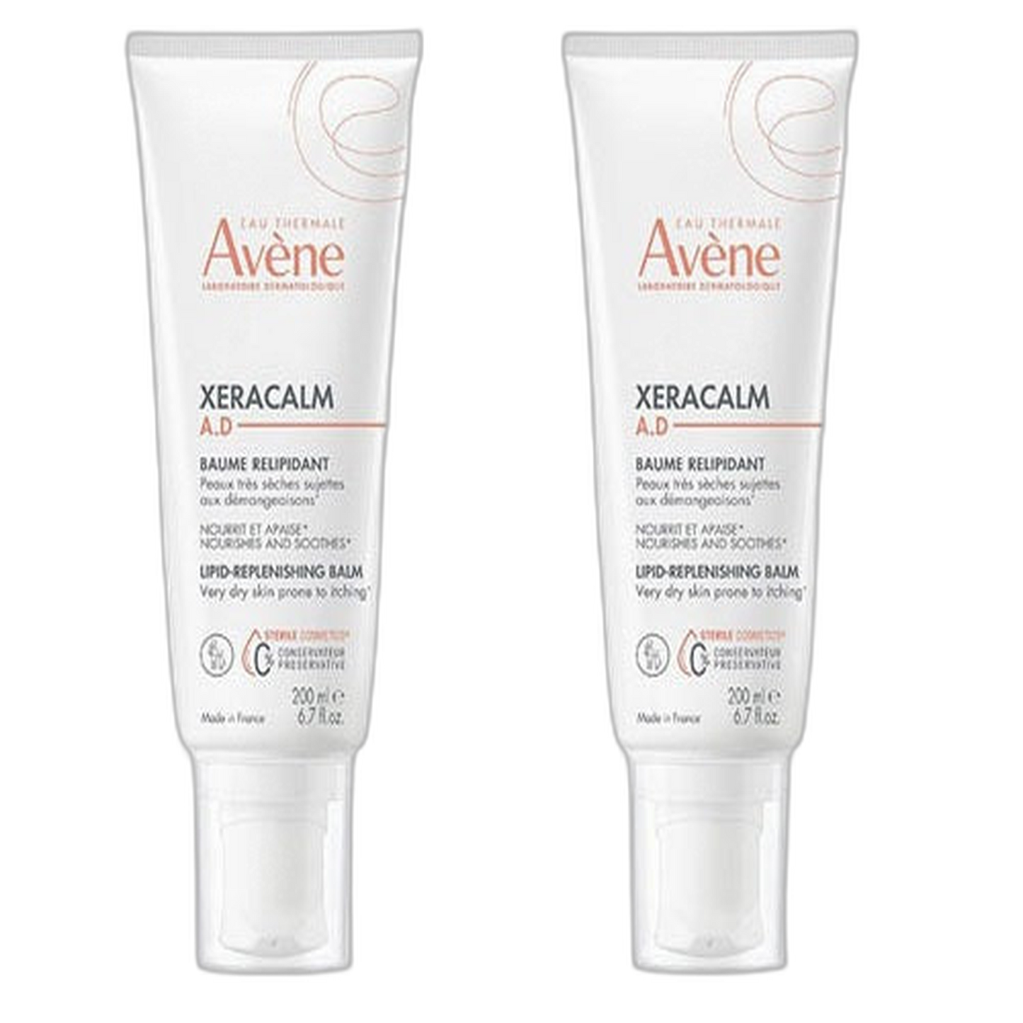 【Avène】Xeracalm A.D 复润修复膏 200 mL <6.8 fl oz> 2件套