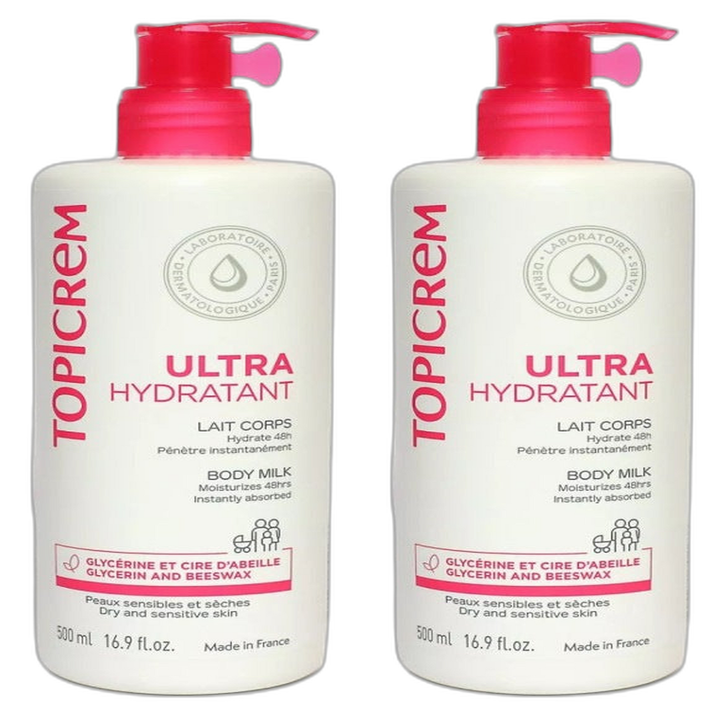 【Topicrem】超保湿身体乳 500 mL <16.9 fl oz> 2件套装