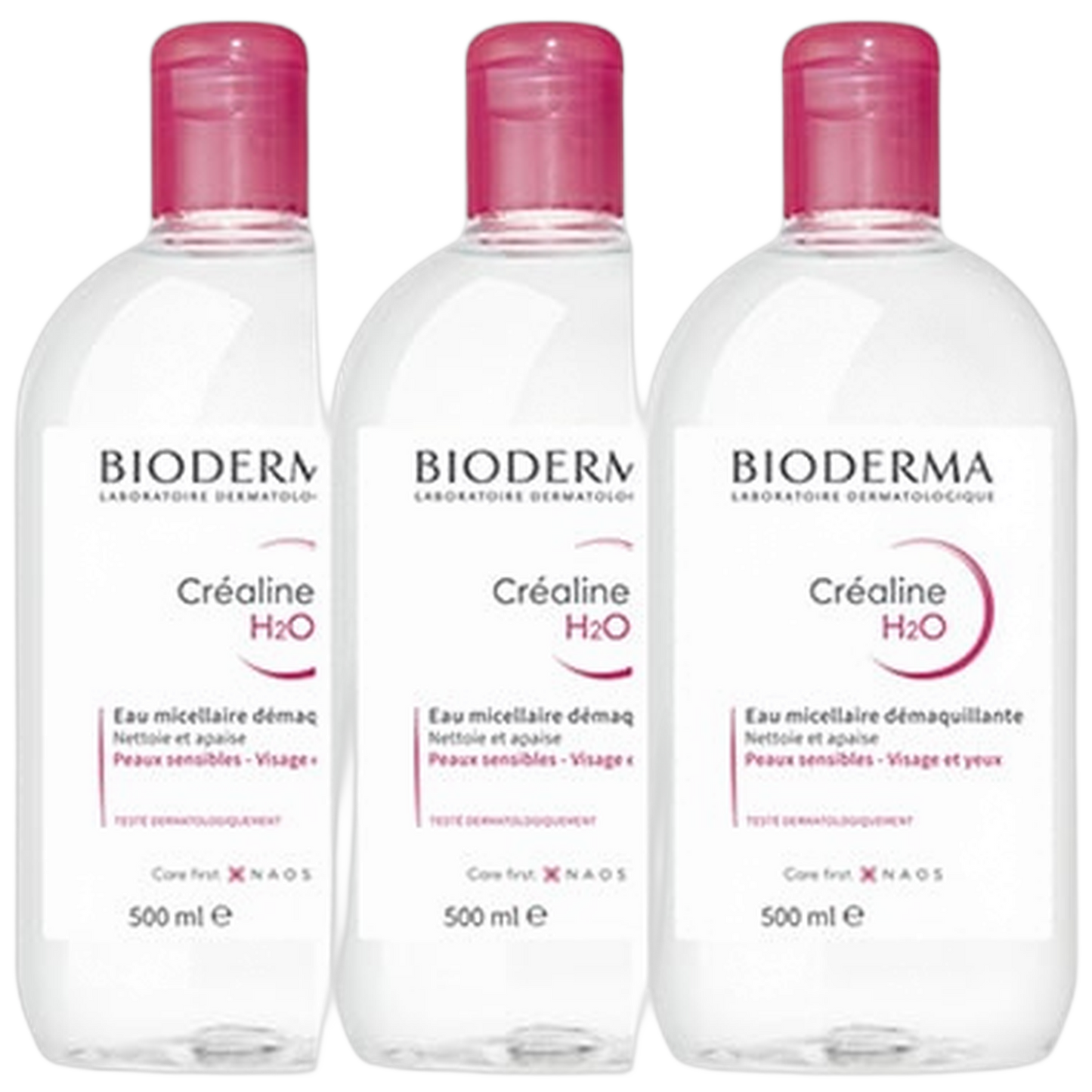 【BIODERMA】 CREALINE H2O 500ml <16.9 fl oz> 3pc set