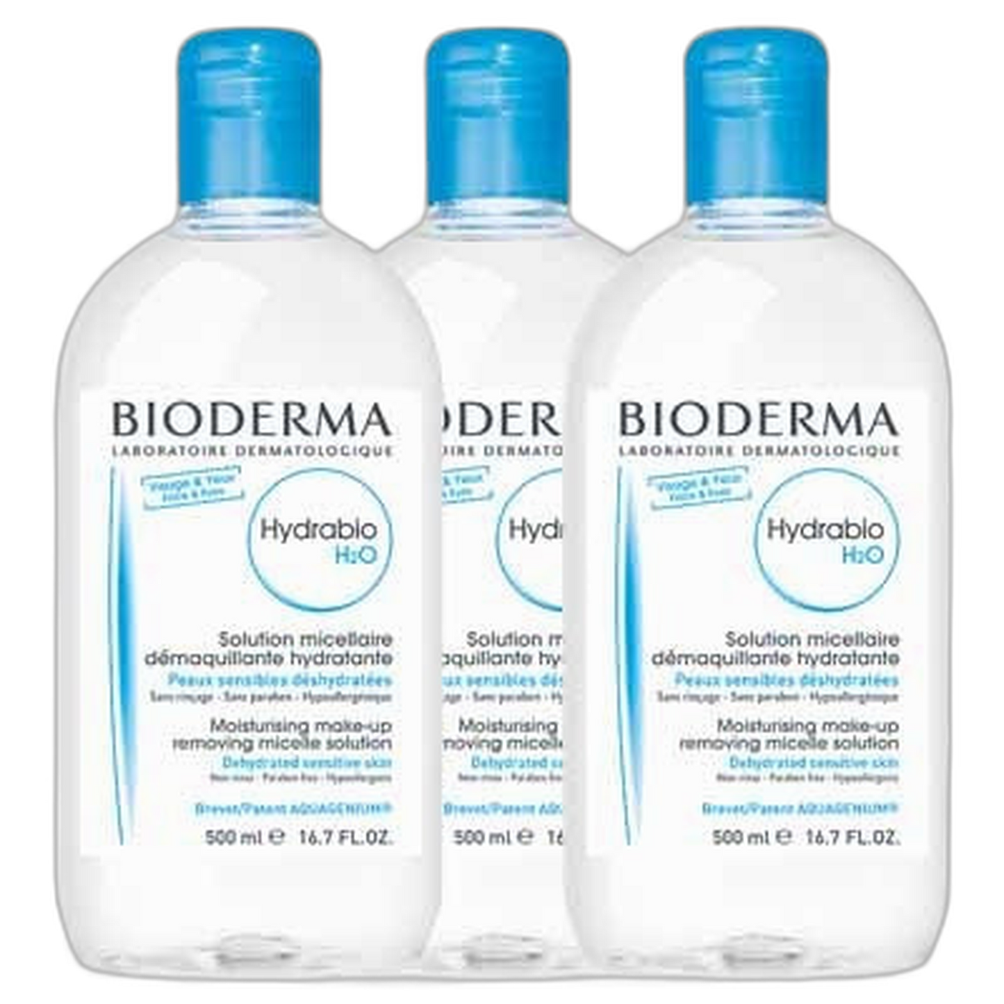 【Bioderma】ハイドラビオ H2O 500 mL <16.9 fl oz> 3点セット