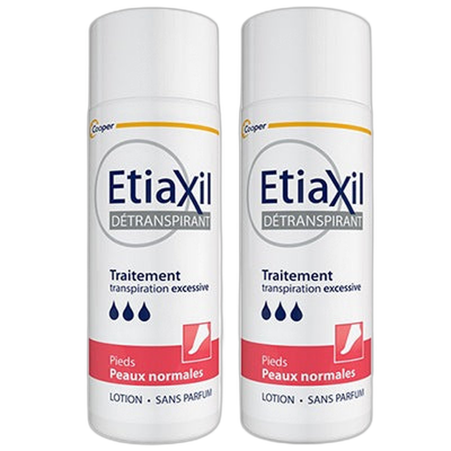 【Etiaxil】普通足部止汗治疗乳液 100 mL <3.4 fl oz> 2件套