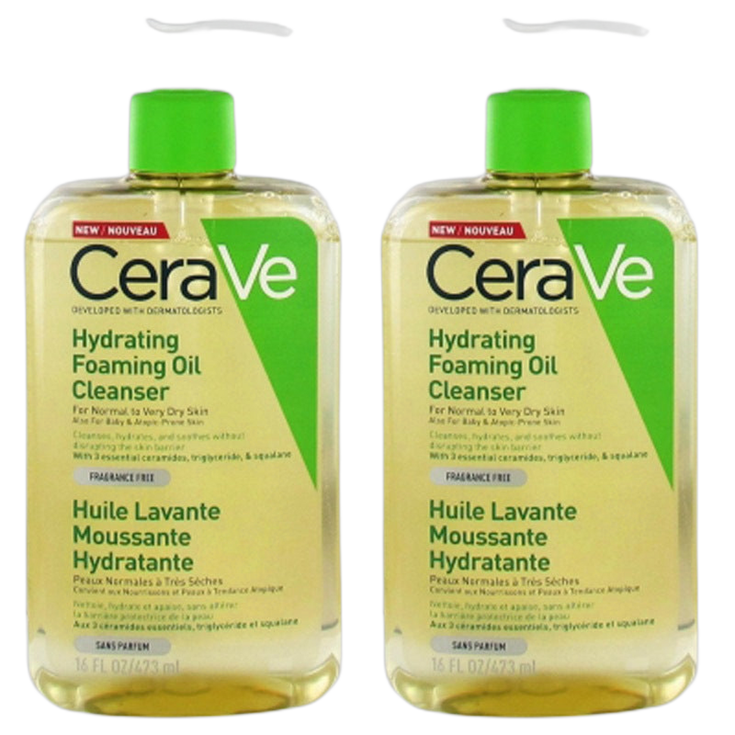 【CeraVe】 HYDRATING FOAMING OIL CLEANSER 473ml <15.99 fl oz> 2pc