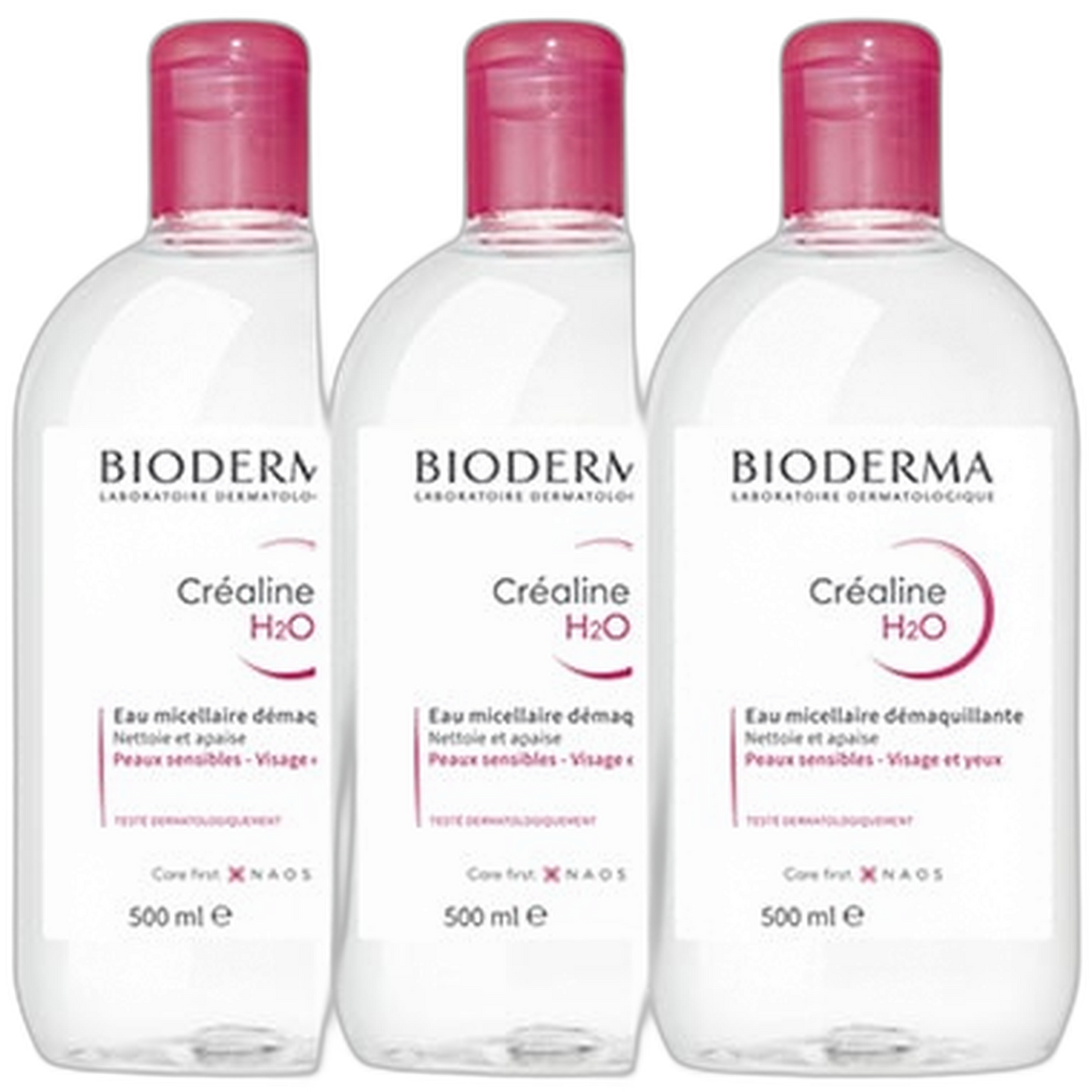【Bioderma】清洁水 Créaline H2O 500 mL <16.9 fl oz> 3件套