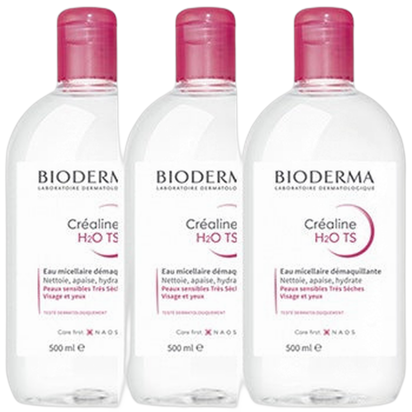 【BIODERMA】 CREALINE TS H2O 500ml <16.9 fl oz> 3pc set
