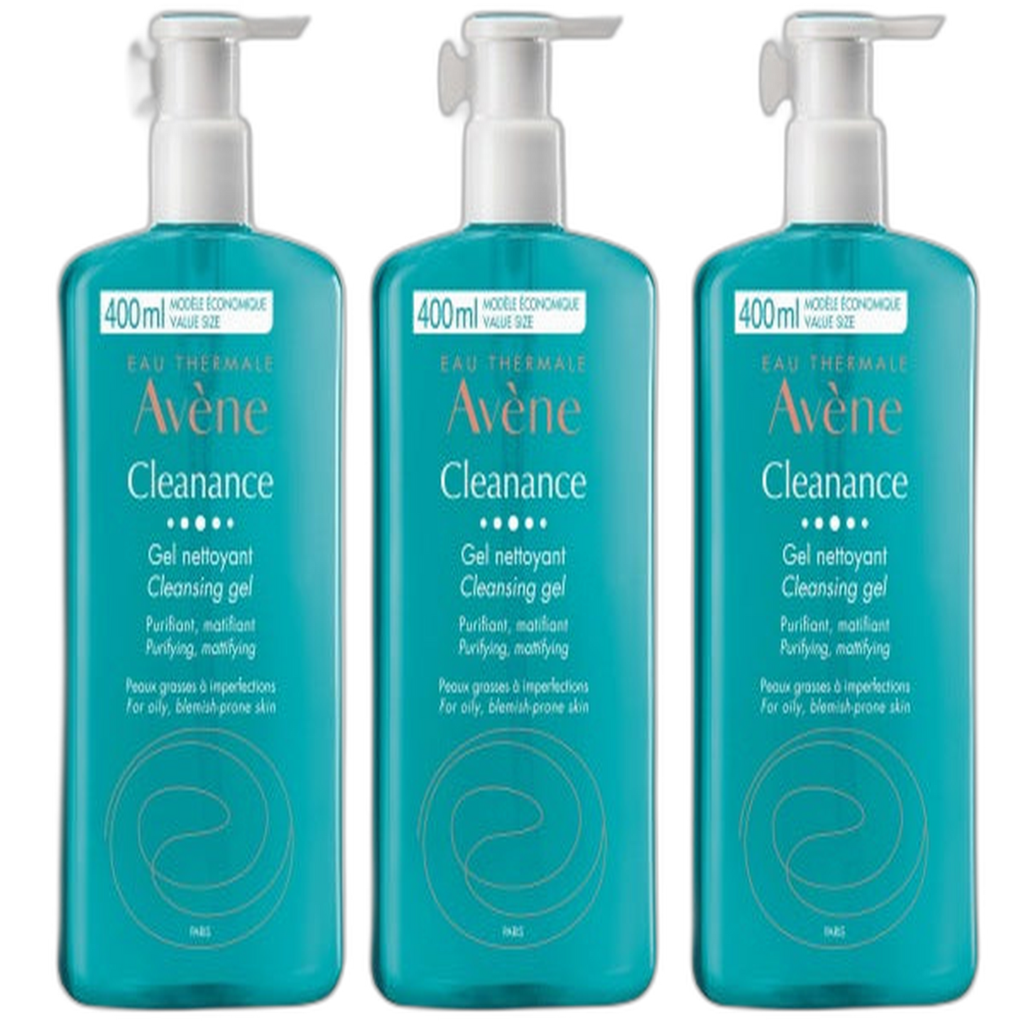 【Avène】清爽洁面啫喱 400 mL <13.5 fl oz> 3件套