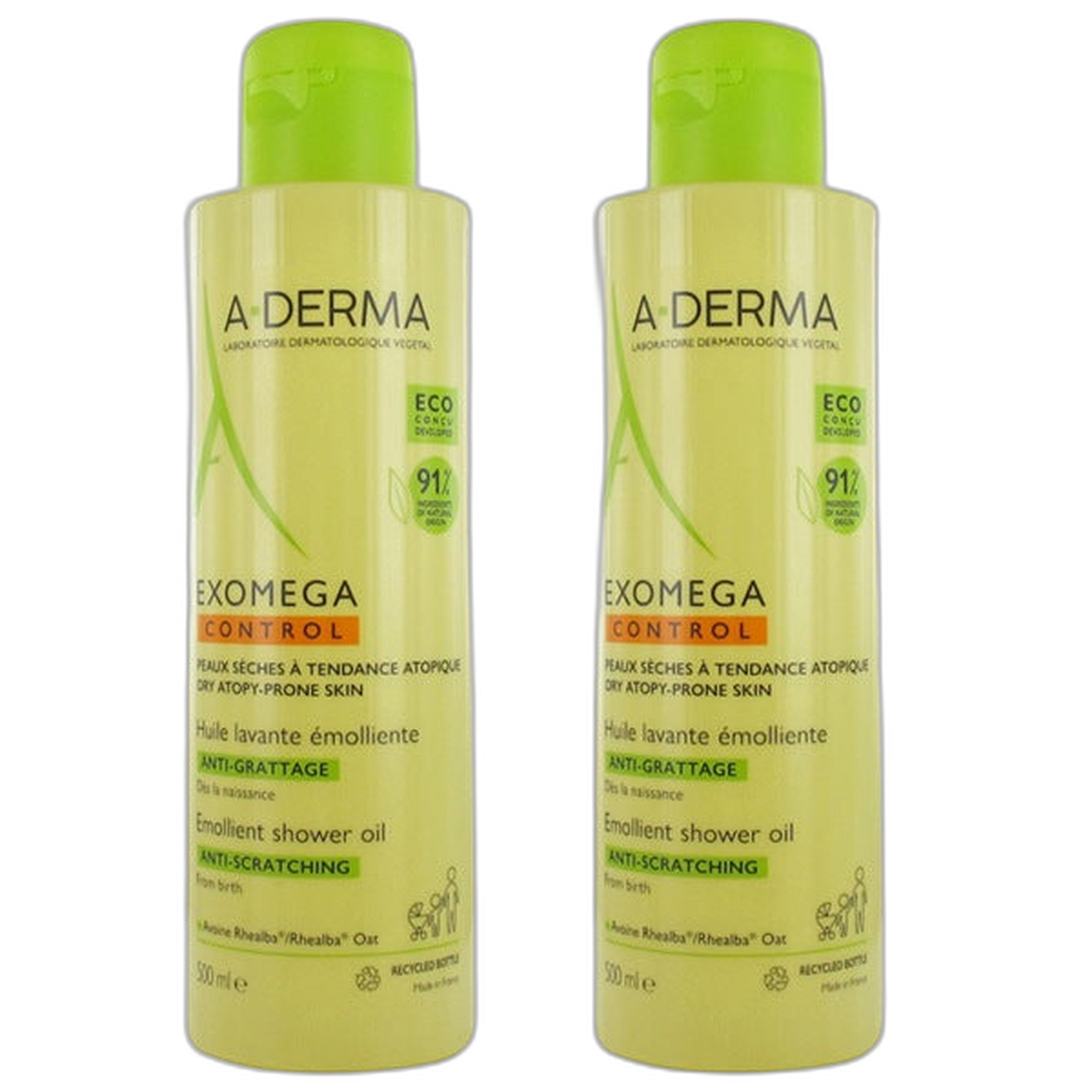【A-DERMA】Exomega 控油潤膚潔膚油 防抓癢 500 mL <16.9 fl oz> 2件組