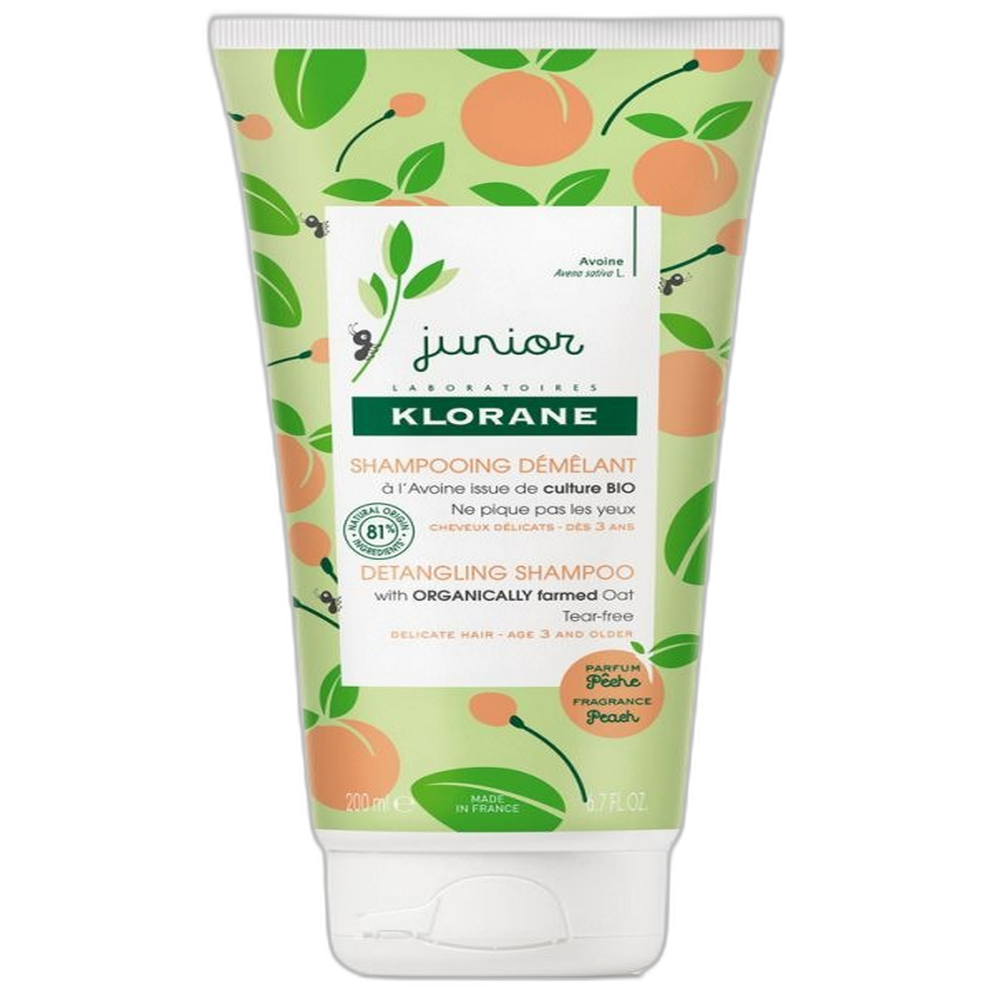 【Klorane】儿童桃子护发素 200 mL <6.8 fl oz>