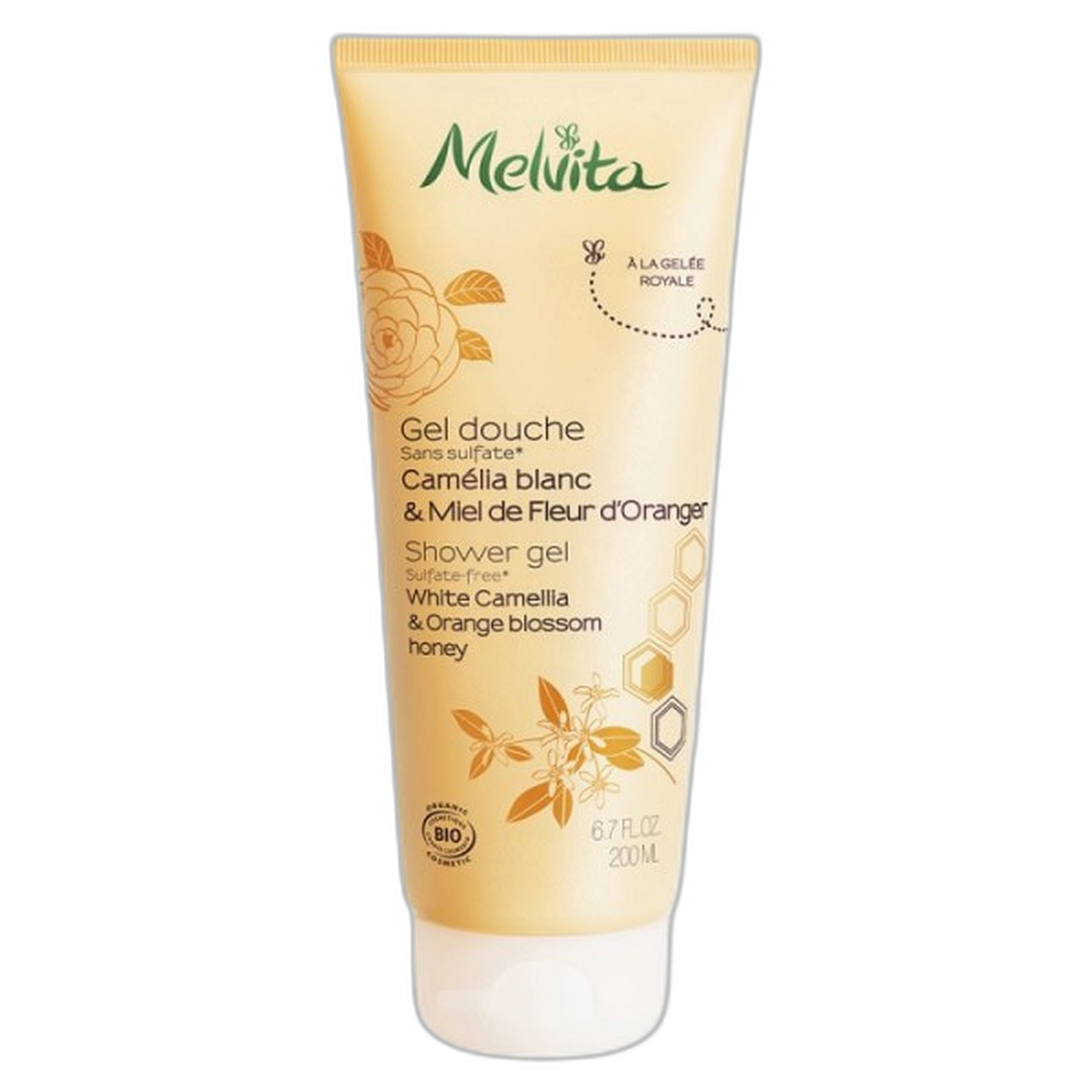 【Melvita】沐浴露 – 山茶花與橙花蜂蜜 200 mL <6.8 fl oz>