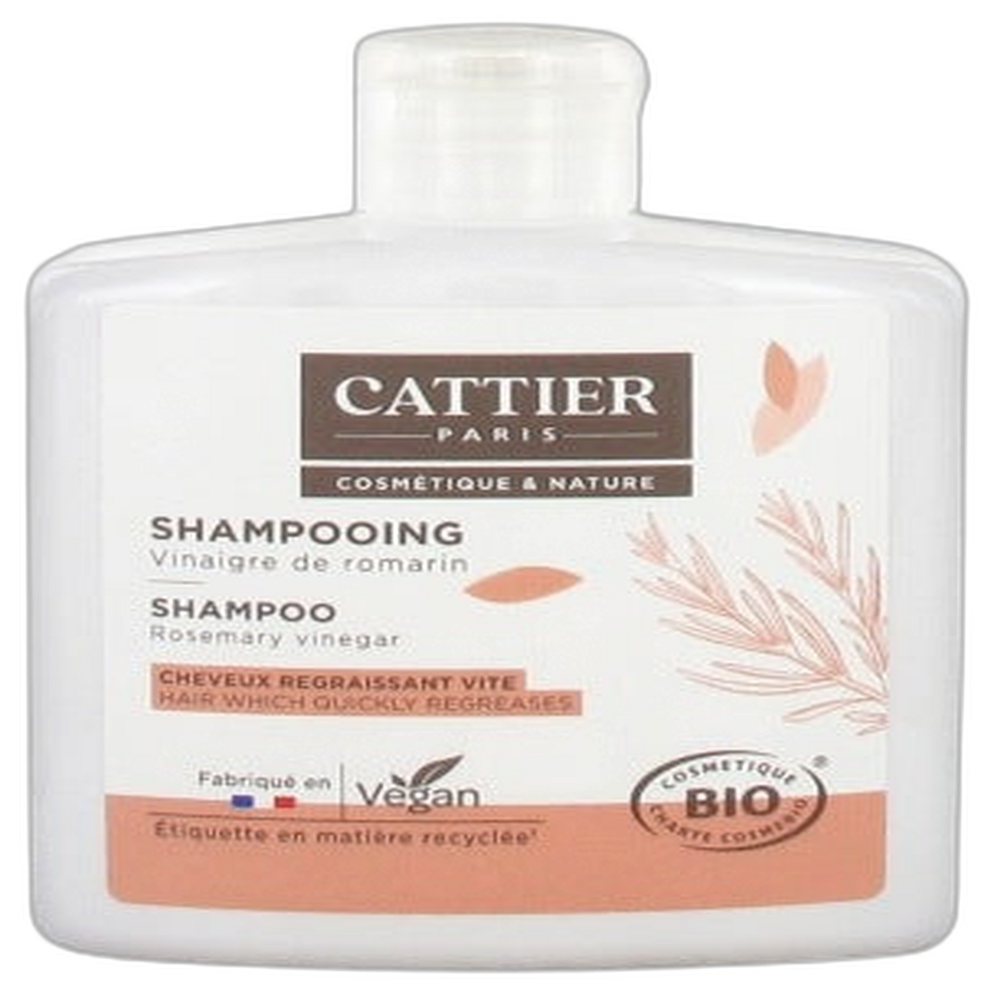 【Cattier】油性头发洗发水 - 迷迭香醋 250 mL <8.5 fl oz>