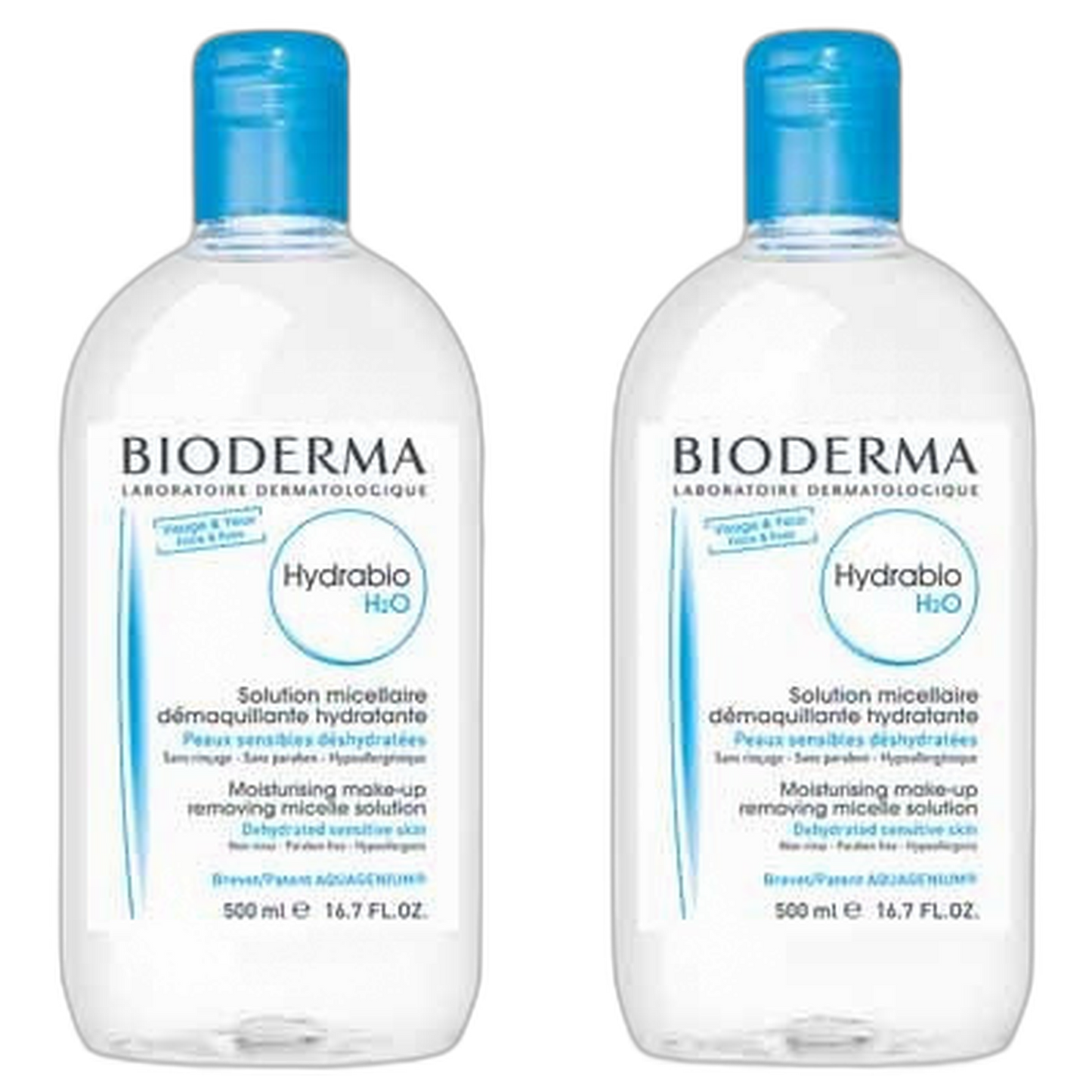 【Bioderma】ハイドラビオ H2O 500 mL <16.9 fl oz> 2個セット