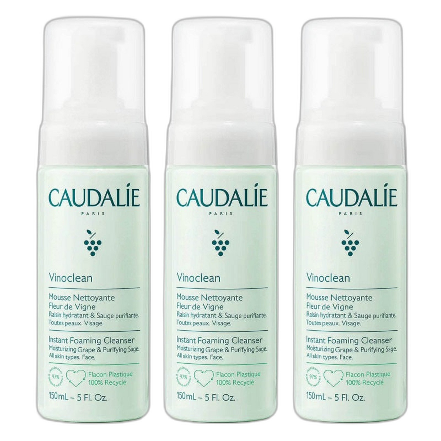【Caudalie】Fleur De Vigne Cleansing Mousse 50 mL <1.7 fl oz> 3pc Set