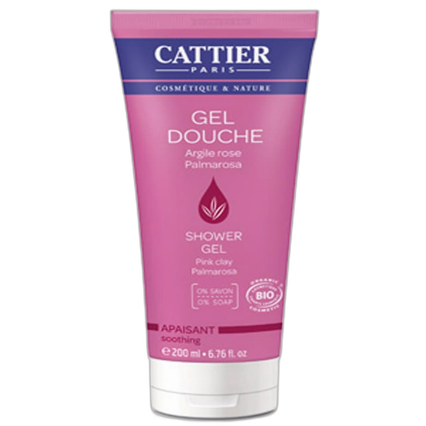 【Cattier】Soothing Shower Gel Pink Clay Palmarosa 200 mL <6.8 fl oz>