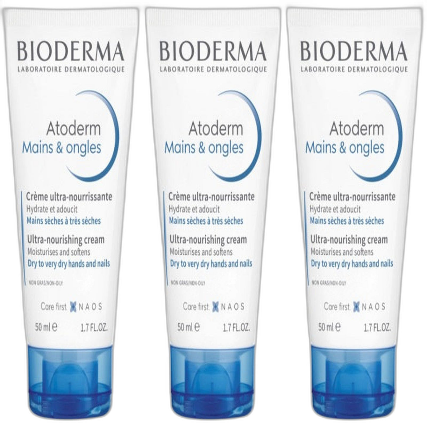 【Bioderma】Crème pour les Mains Atoderm 50 mL <1.7 fl oz> ensemble de 3 pièces