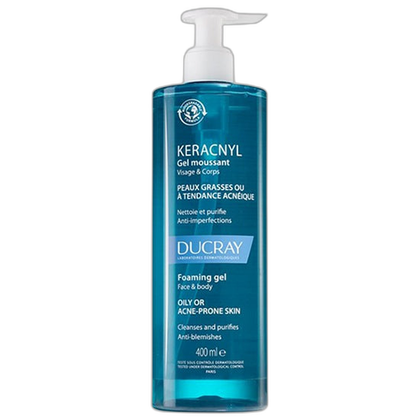 【Ducray】洁面泡沫凝胶(适用于面部和身体) 400 mL <13.5 fl oz>