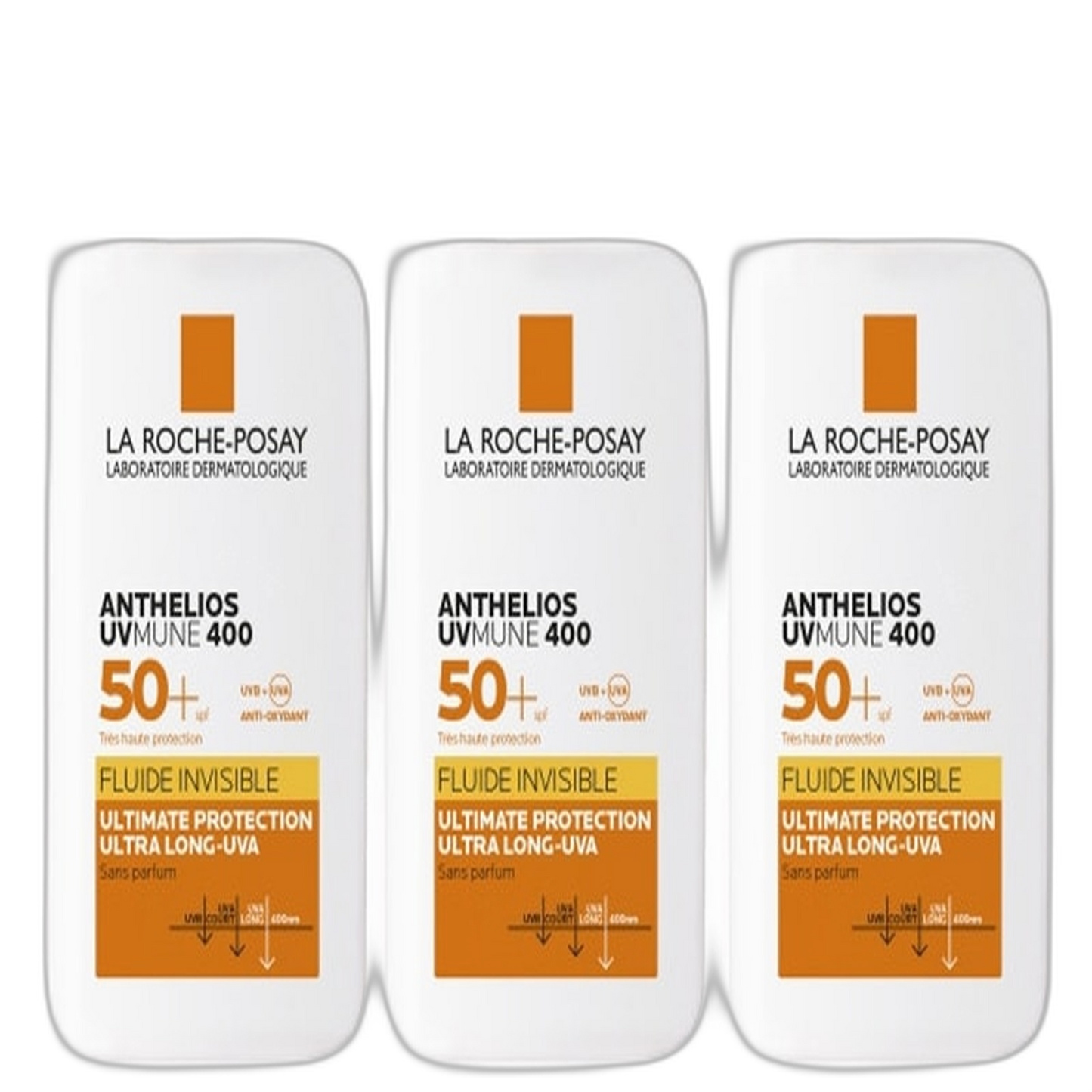 【La Roche-Posay】安得利欧斯 UVMune 400 隐形防晒液 SPF50+(无香料) 50 mL <1.7 fl oz> 3件套