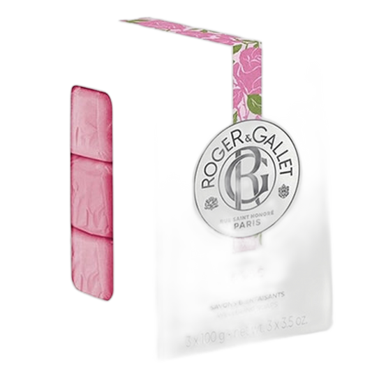 【ROGER & GALLET】玫瑰木盒装3块滋养香皂 100g <3.4 oz> 3件套装