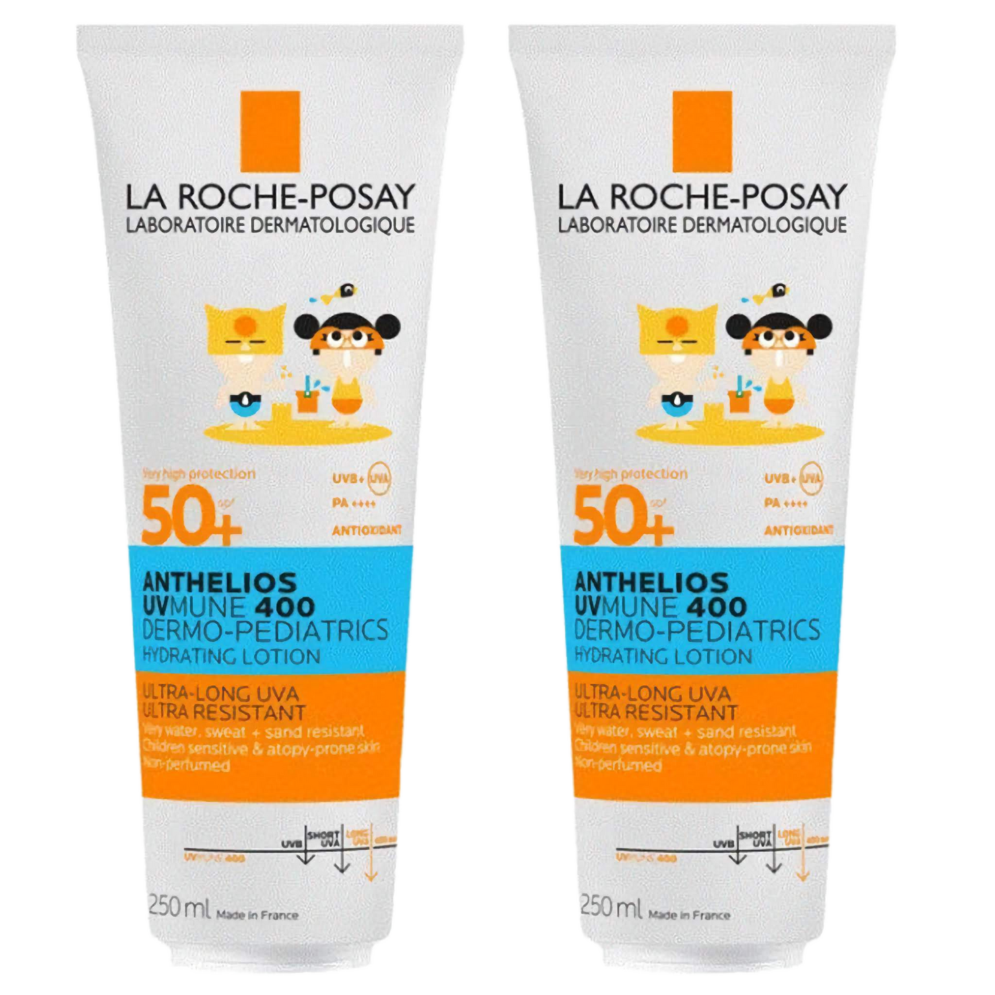 【LA ROCHE POSAY】ANTHELIOS DERMO-PEDIATRICS UVMUN 400 SPF50+ LAIT 250ml <8.45 fl oz> 2pc