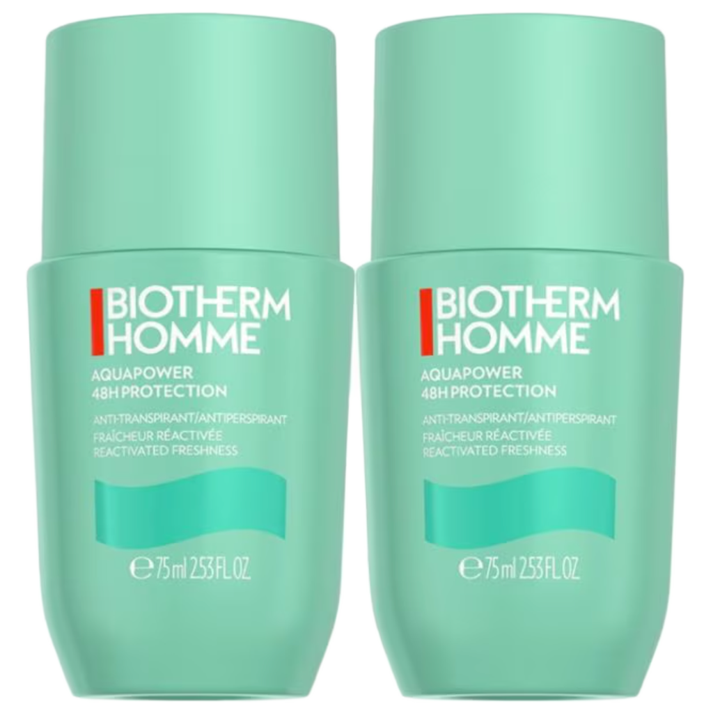 【Biotherm】Homme Aquapower 48H Anti-Perspirant Deodorant Roll-On 75 mL <2.54 fl oz> 2pc Set