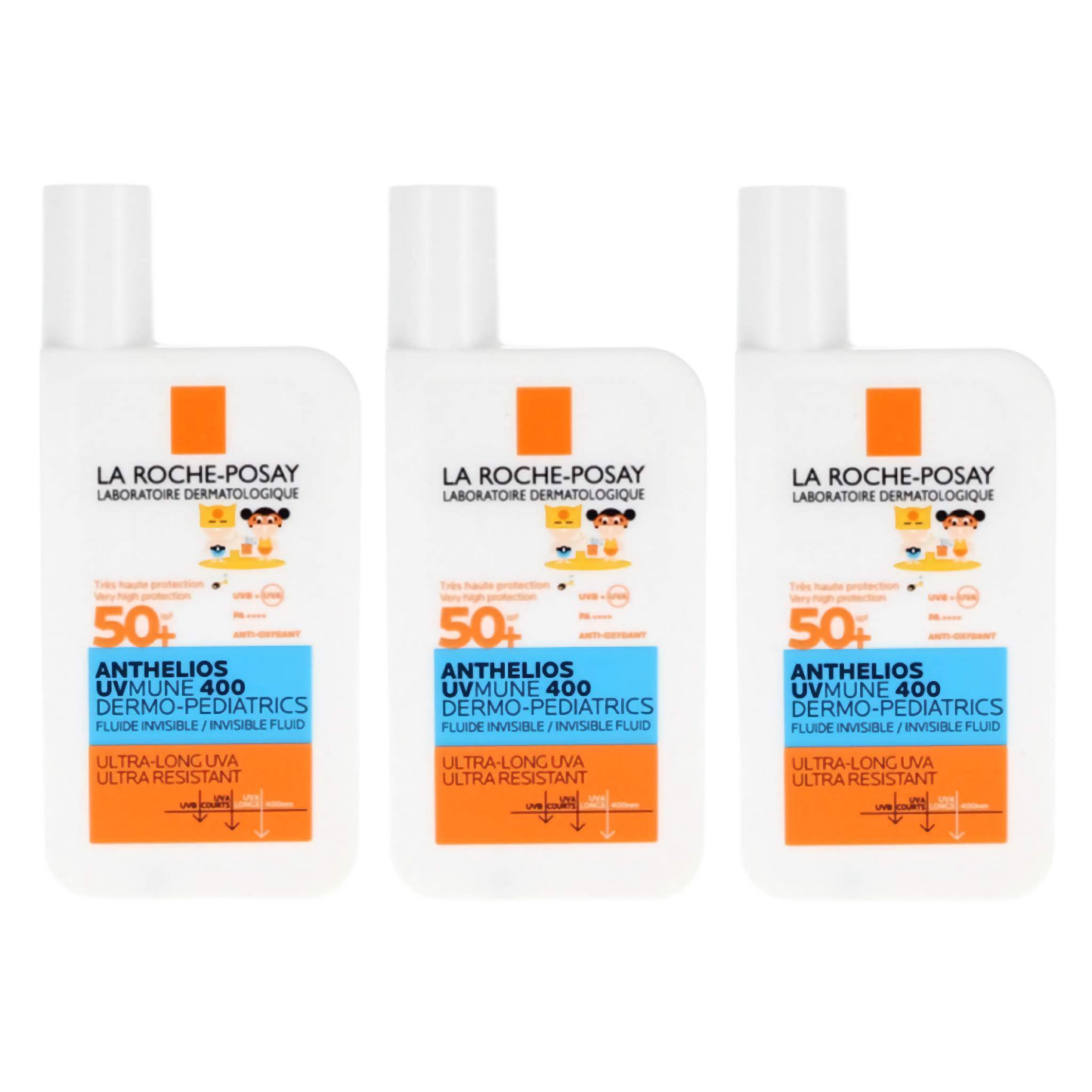 【LA ROCHE POSAY】ANTHELIOS DERMO PEDIATRICS UVMUN 400 FLUIDE INVISIBLE SPF50 50ml <1.69 fl oz> 3pc