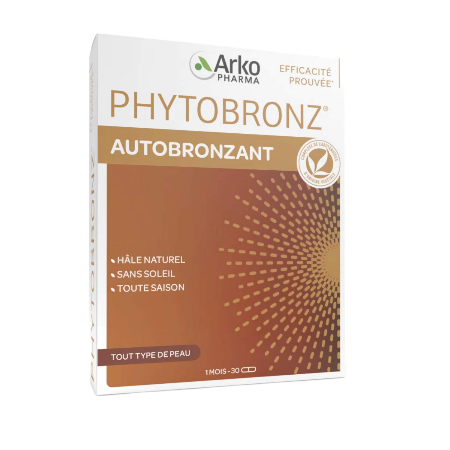 【Arkopharma】Autobronzant Phytobronz 30 Capsules