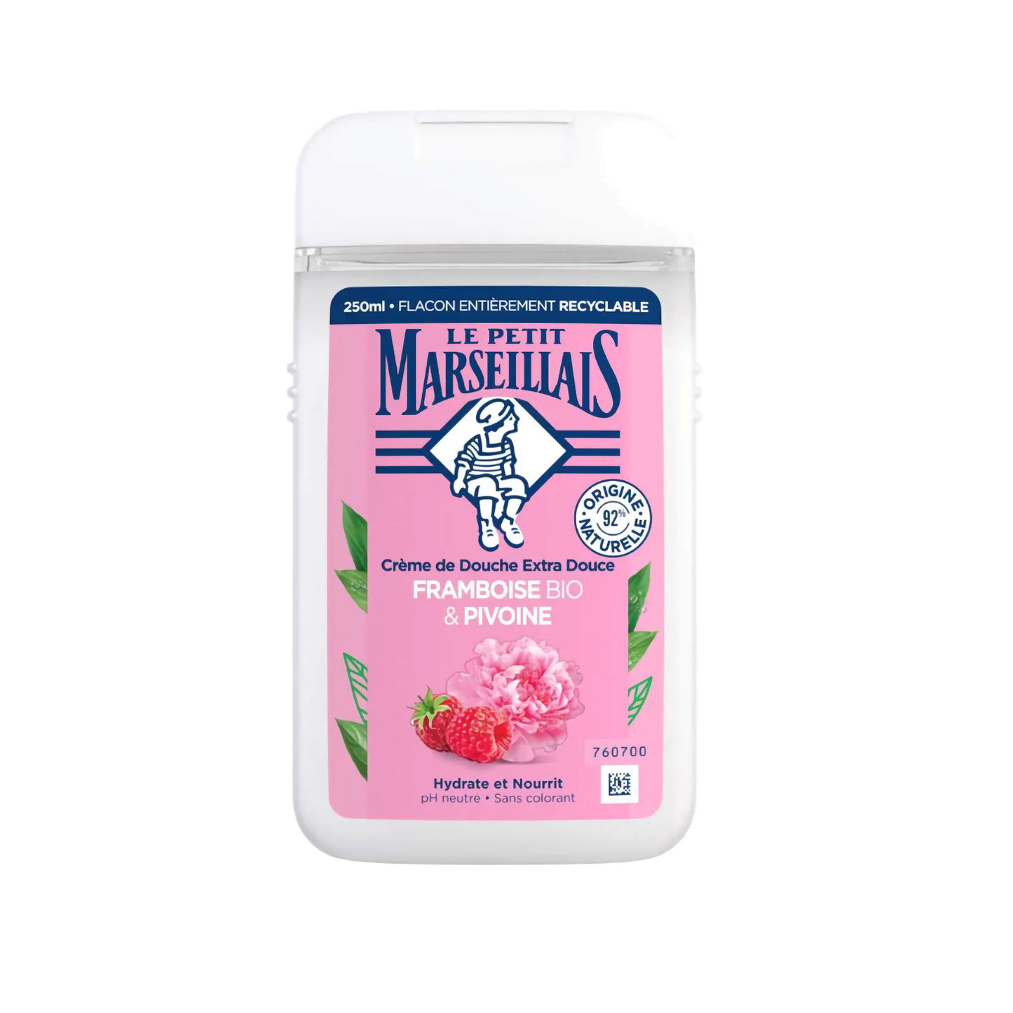【Le Petit Marseillais】Extra Gentle Shower Cream Raspberry & Peony 250 mL <8.5 fl oz>