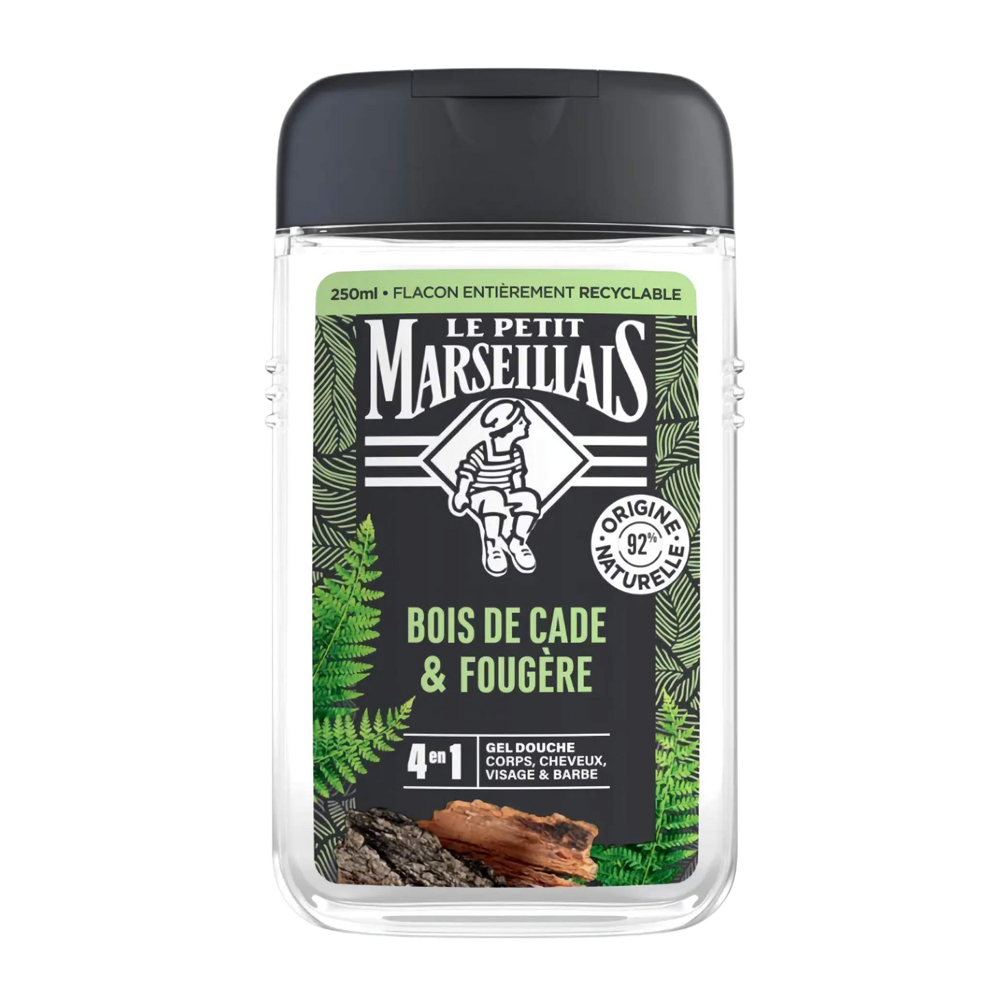 【Le Petit Marseillais】Refreshing 4-in-1 Shower Gel Cade Wood & Fern 250 mL <8.5 fl oz>