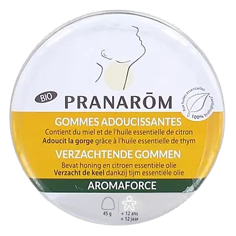 Pranarôm Aromaforce Organic Soothing Gums Honey & Lemon 45 g