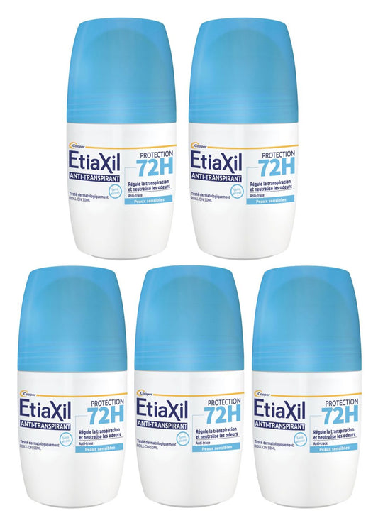 Etiaxil 72H Anti-Perspirant Deodorant Roll-On Sensitive Skin 50 mL <1.7 fl oz> 5pc Set