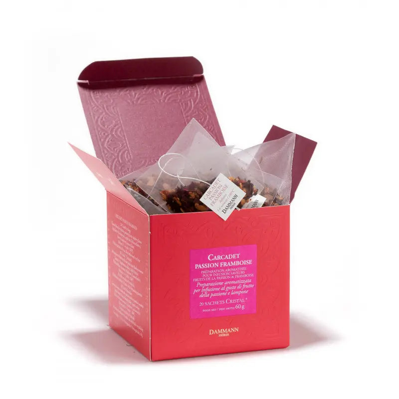 Dammann Frères Carcadet Passion Framboise 20 Cristal Tea Bags 60 g <2.1 oz>