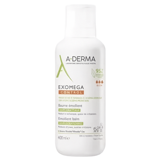 【A-DERMA】Baume émollient Exomega Control anti-grattage visage et corps 400 mL <13.5 fl oz>