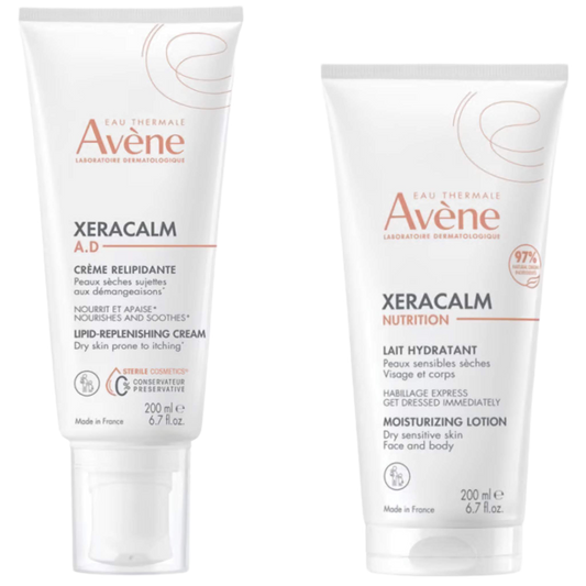 【Avène】XeraCalm NUTRITION Lait Nourrissant 200 mL <6.7 fl oz> & XeraCalm A.D Crème Relipidante 200 mL <6.7 fl oz>