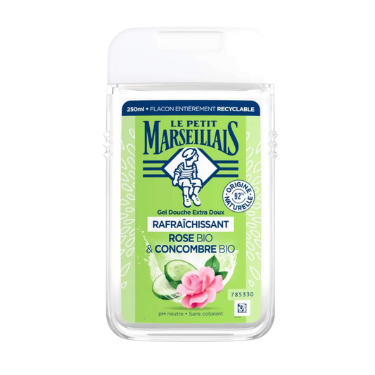 【Le Petit Marseillais】Extra Gentle Refreshing Shower Gel Rose & Cucumber Organic 250 mL <8.5 fl oz>