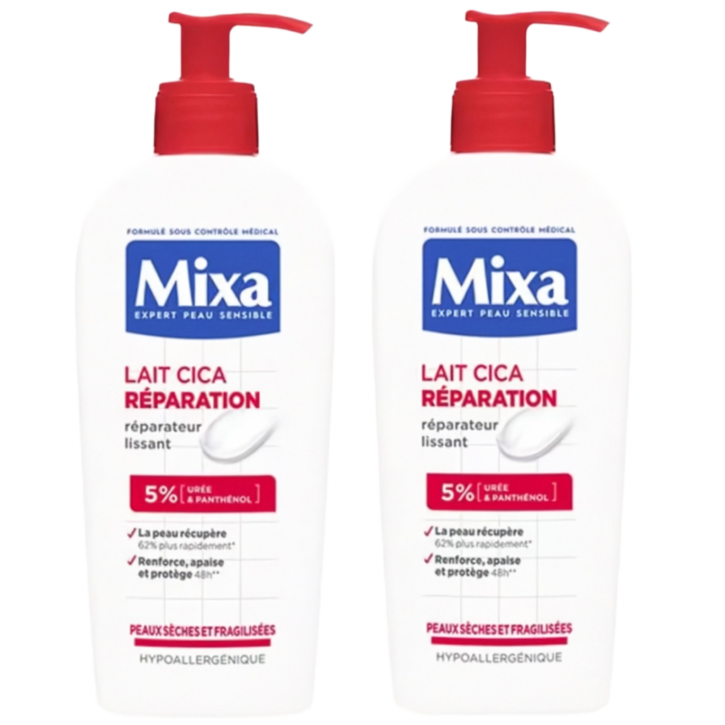 【Mixa】Lait Réparateur Avancé Cica 250 mL <8,5 fl oz> ensemble de 2 pièces