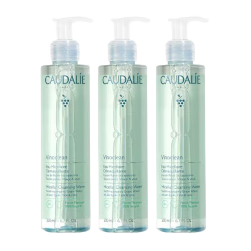 【Caudalie】Eau Micellaire Nettoyante Vinoclean 200 mL <6.8 fl oz> ensemble de 3 pièces