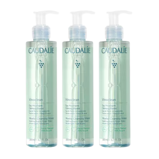 【Caudalie】Eau Micellaire Nettoyante Vinoclean 200 mL <6.8 fl oz> ensemble de 3 pièces