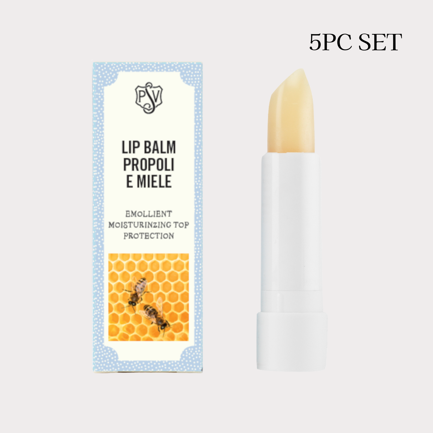 【Palazzo Vecchio】Baume à Lèvres Propolis 2% 4 g <0.14 oz> 5 pièces Set