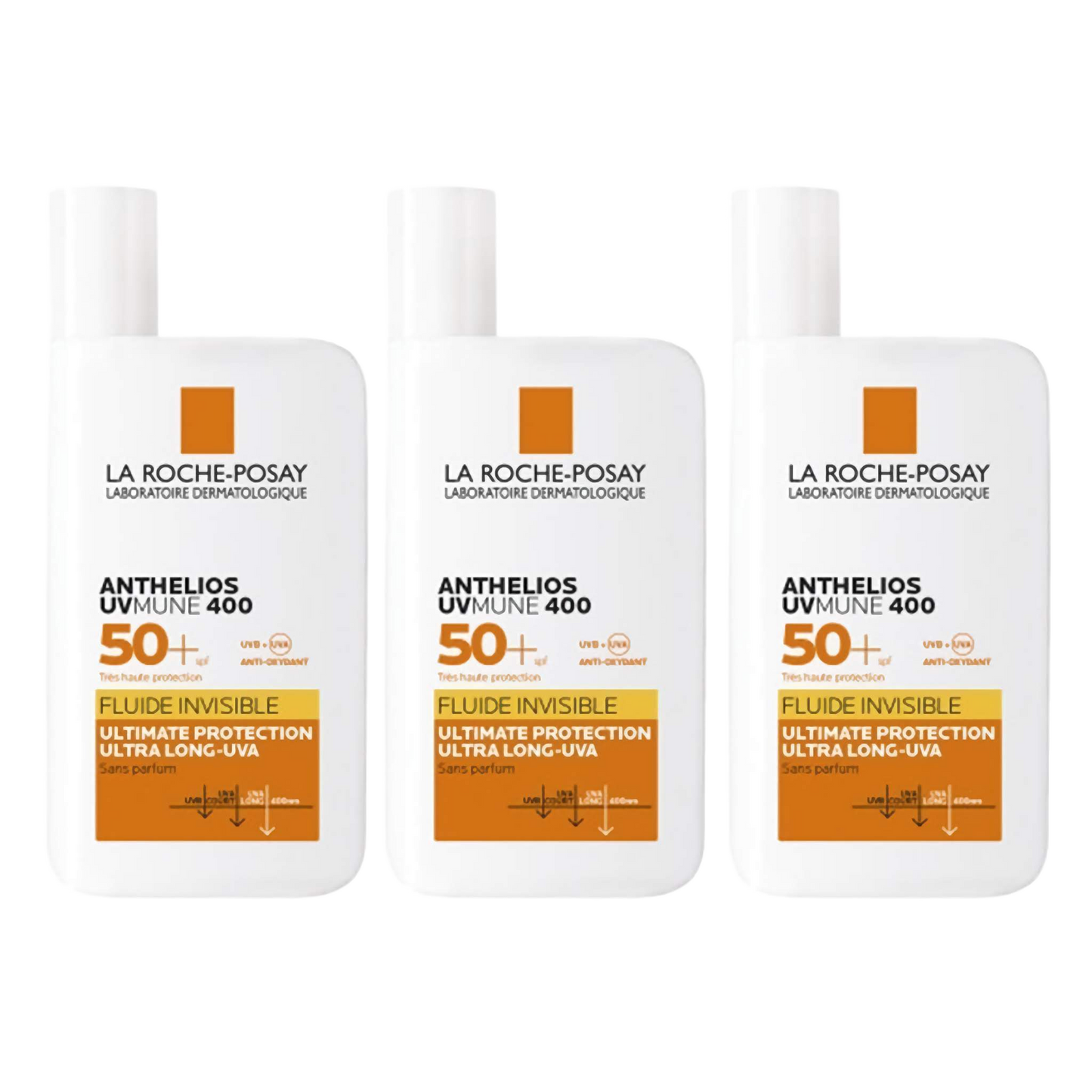 【LA ROCHE POSAY】ANTHELIOS UVMUNE 400 FLUIDE INVISIBLE SPF50+ 50ml SANS PARFUM 3pc <1.69 fl oz>