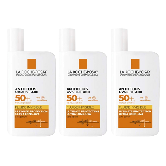 【LA ROCHE POSAY】ANTHELIOS UVMUNE 400 FLUIDE INVISIBLE SPF50+ 50ml SANS PARFUM 3pc <1.69 fl oz>