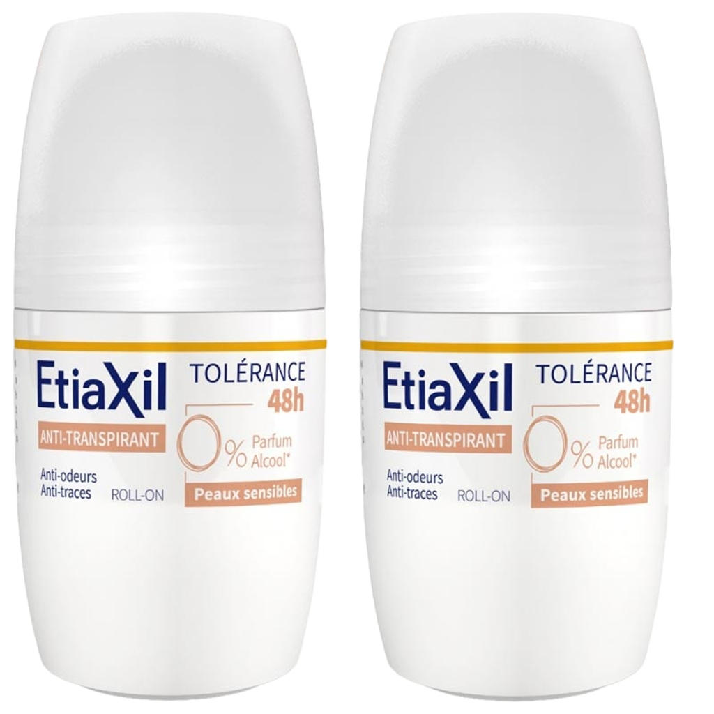 【Etiaxil】Déodorant anti-transpirant roll-on Tolérance 48H pour peaux sensibles 50 mL <1.7 fl oz> Lot de 2
