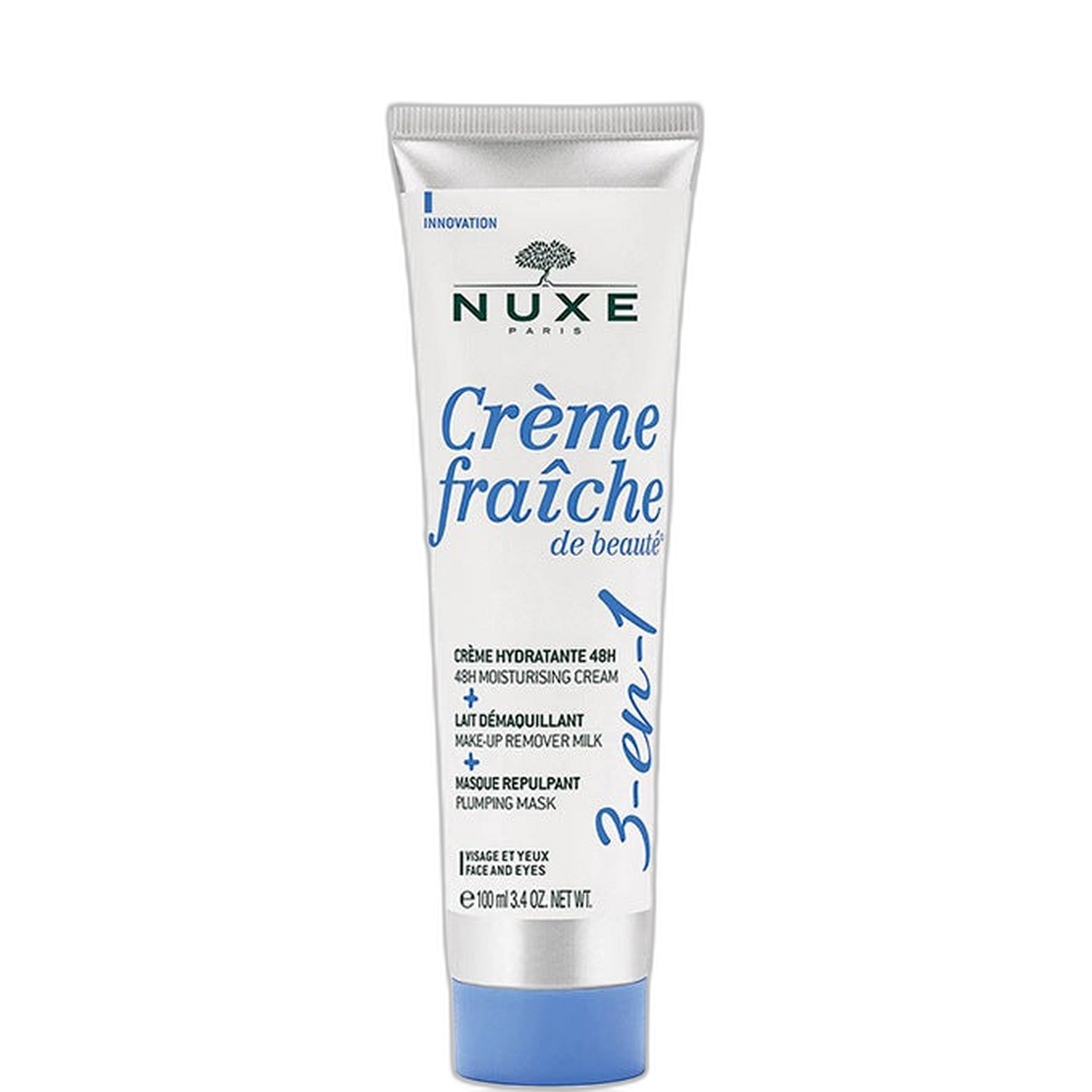 【NUXE】Crème Fraîche De Beauté 3 In 1, Moisturizing Cream 48H, Cleansing Milk, Plumping Mask 100 mL <3.4 fl oz>