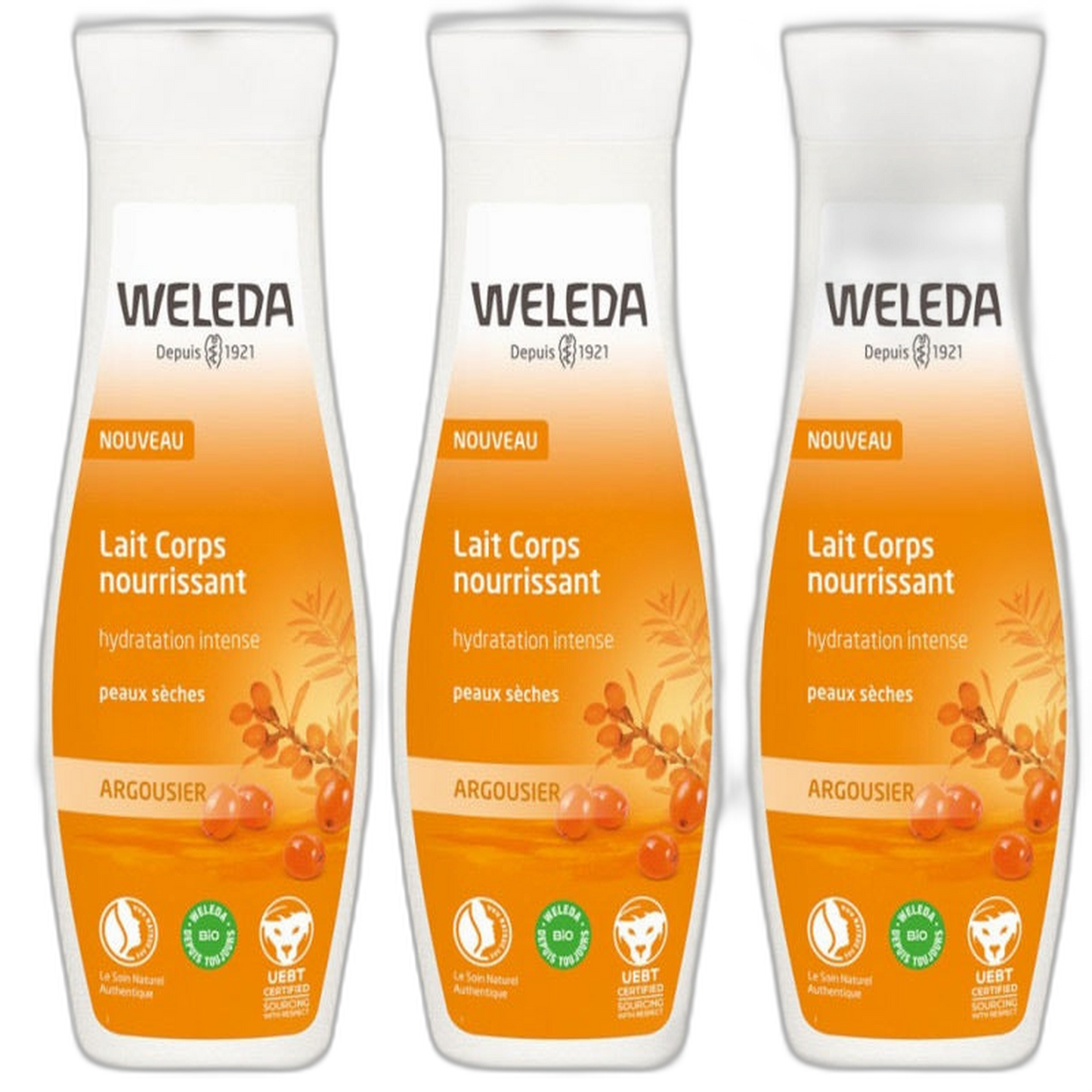【Weleda】Lait Corporel Nourrissant À L'Argousier 200 mL <6.8 fl oz> 3 pièces