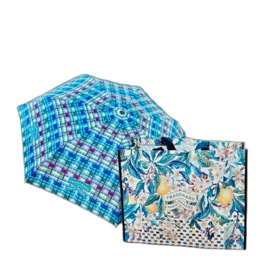 【Fragonard】Vinyl Shopping Bag 55 × 43 cm + Umbrella (Folding Set)