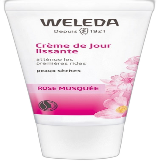【Weleda】Crème de Jour Lissante pour Peau Sèche à la Rose Musquée 30 mL