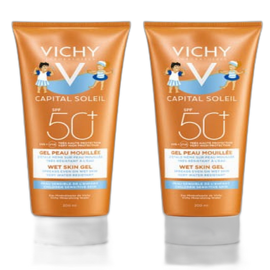 【Vichy】Capital Soleil Wet Skin Children's Gel SPF50+ 200 mL <6.8 fl oz> 2pc set