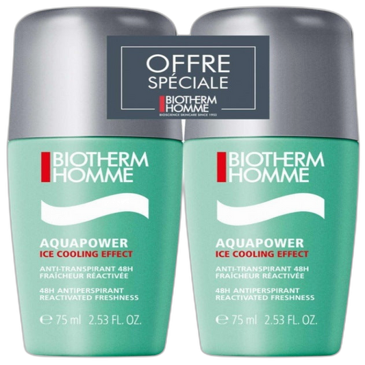 【Biotherm】Biotherm Homme Aquapower Deodorant Ice Cooling Effect 75 mL <2.5 fl oz> 2pc Set